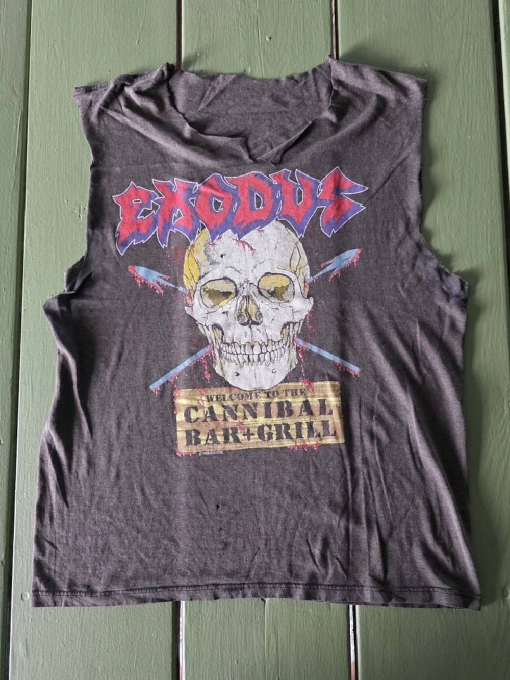 Vintage Exodus Cannibal Bar Rock Shirt Concert 80s Band Chopped Travis Scott
